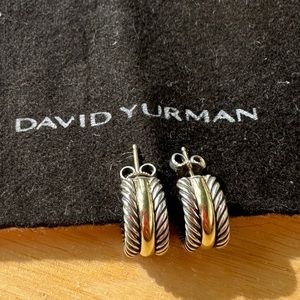 David Yurman Cable Collectible Huggie Hoops - 14K/925 lightly used.